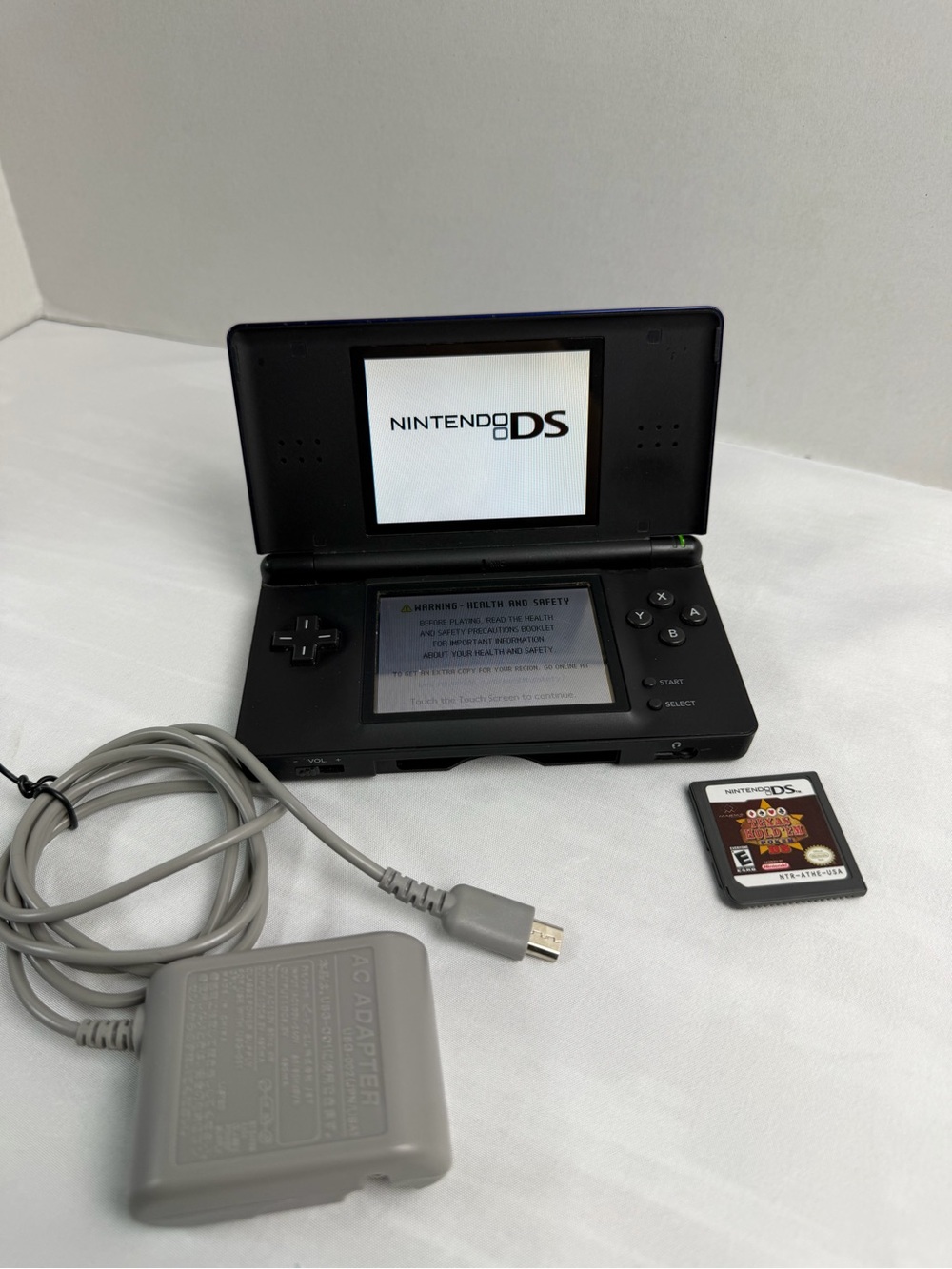 Nintendo DS Cobalt Blue Gaming Console w/game/charger Tested Works